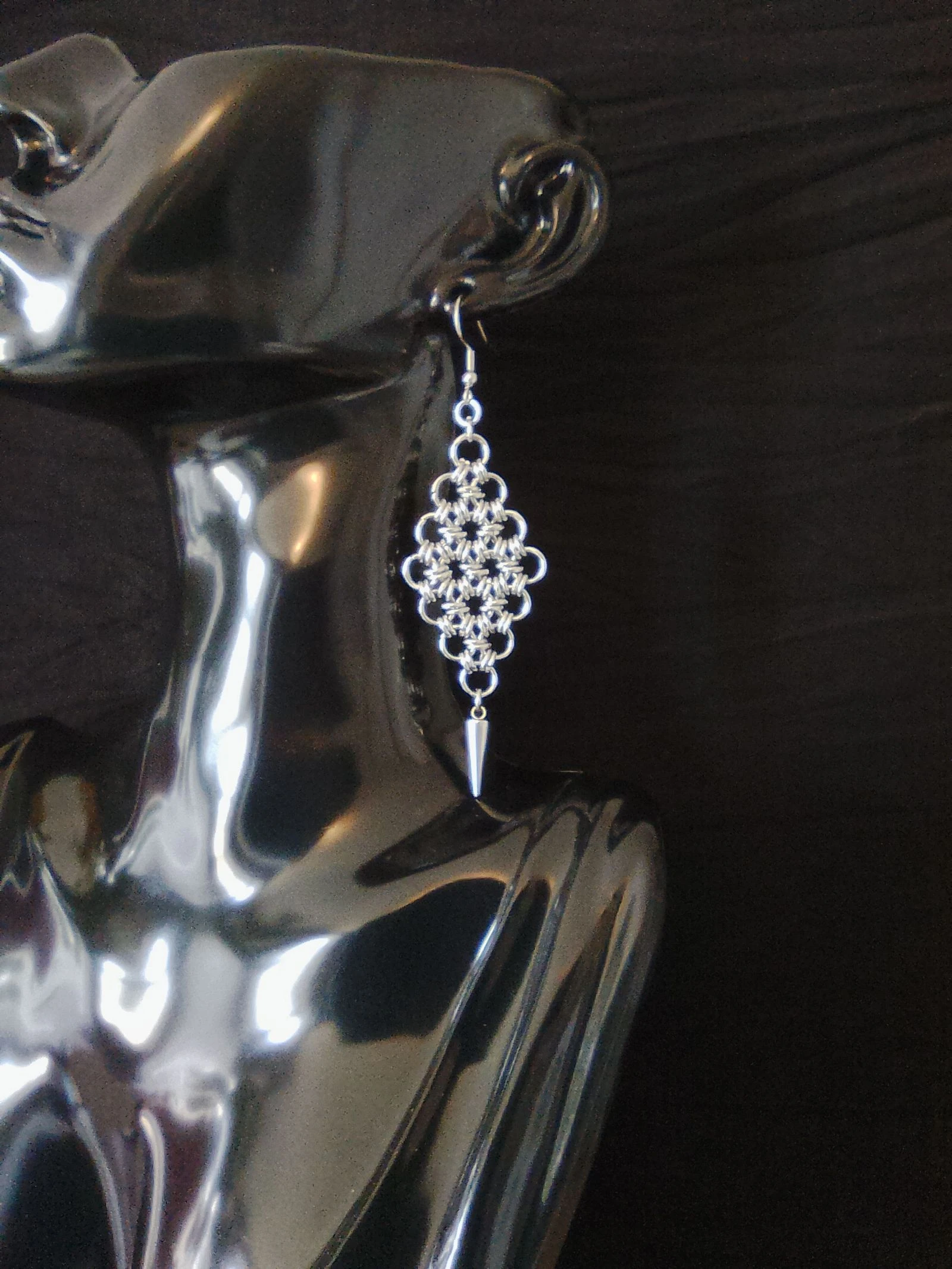 Boucles d'oreilles "losange" chainmail japonais 